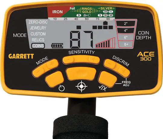 Garrett Ace 300 control panel.