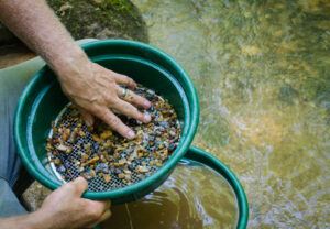 Gold panning and gem mining