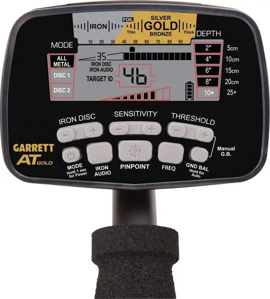 Garrett AT Gold controller interface.
