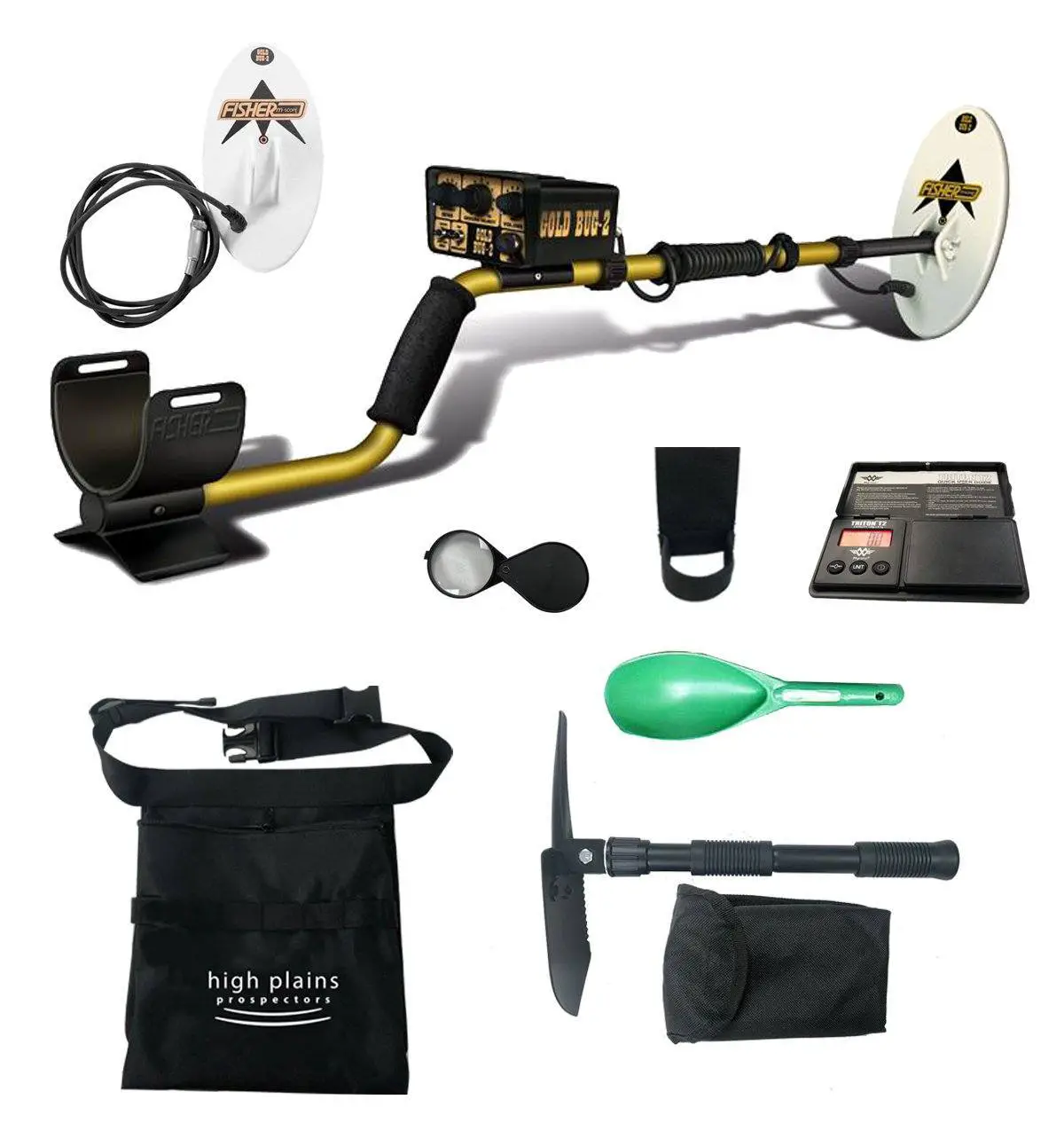 Fisher Gold Bug 2 metal detector and accessories.