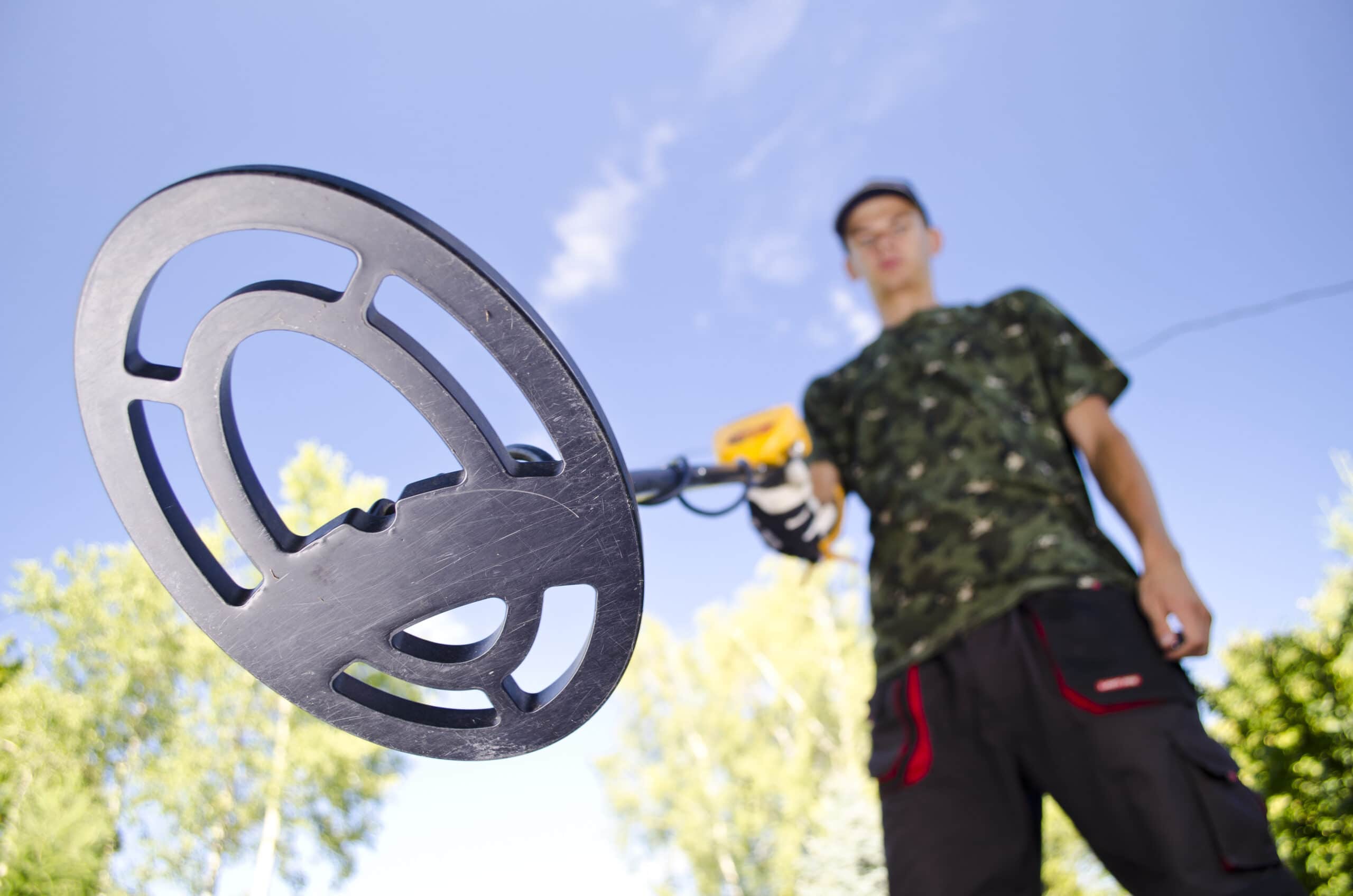 Close up of a metal detector.