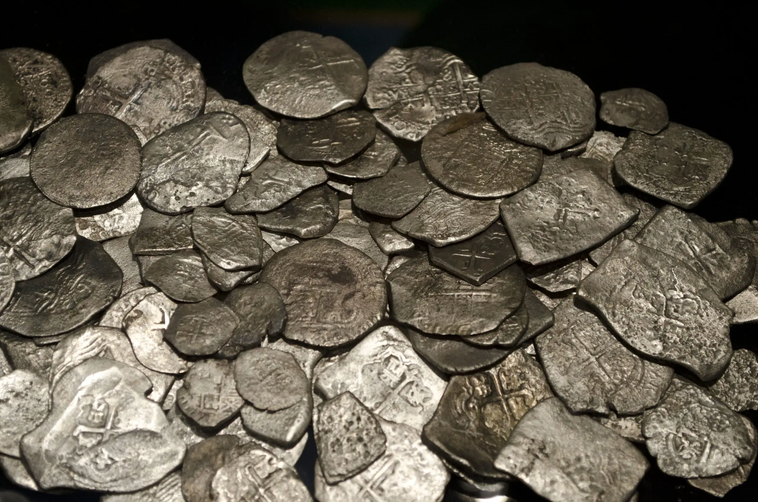 Ancient silver coins, treasure, money