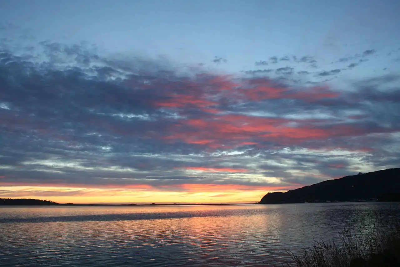 Tillamook Bay at sunset
