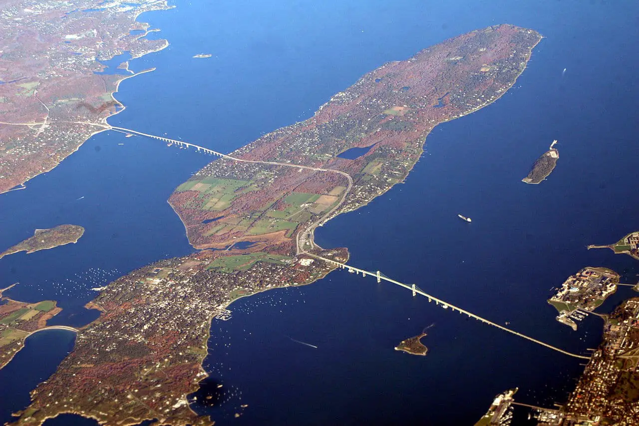 Aerial View of Conanicut Island