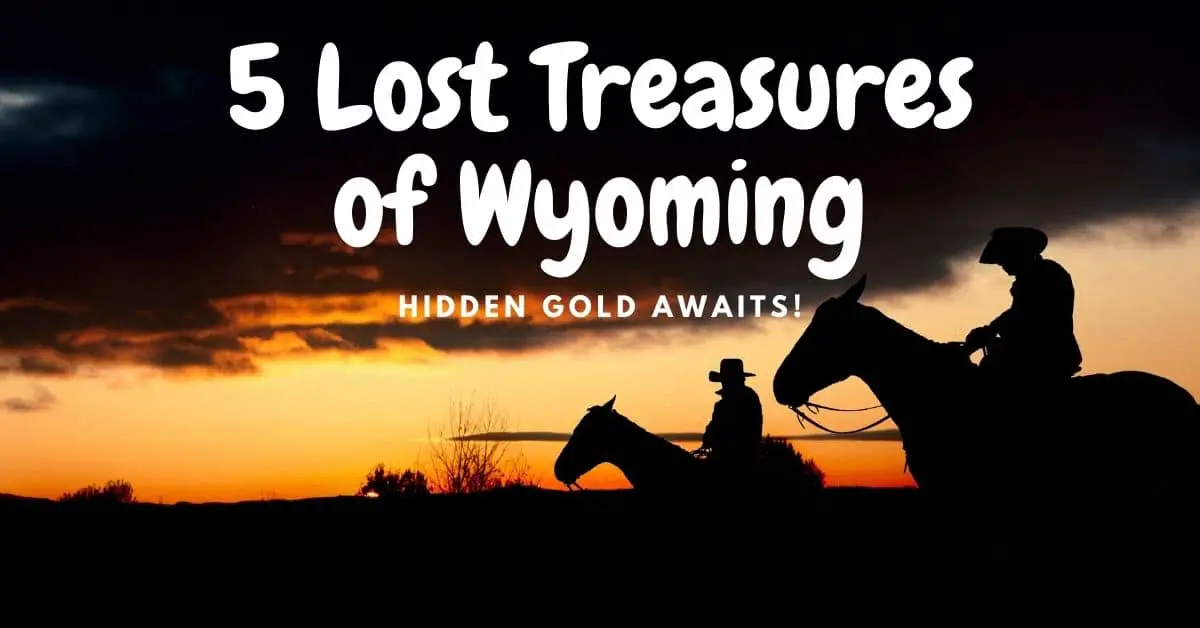 Silhouettes of cowboys riding horses - Lost Treasures of Wyoming